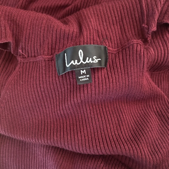 Lulu’s maroon ribbed maxi sweater dress - Picture 4 of 4